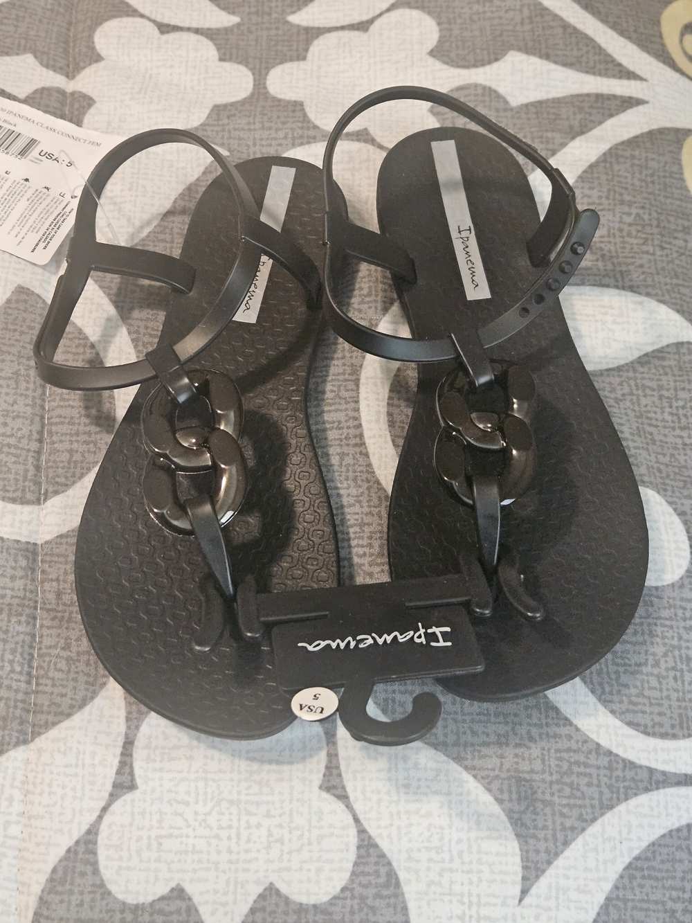 Ipanema Black Jelly Flip Flops with Logo